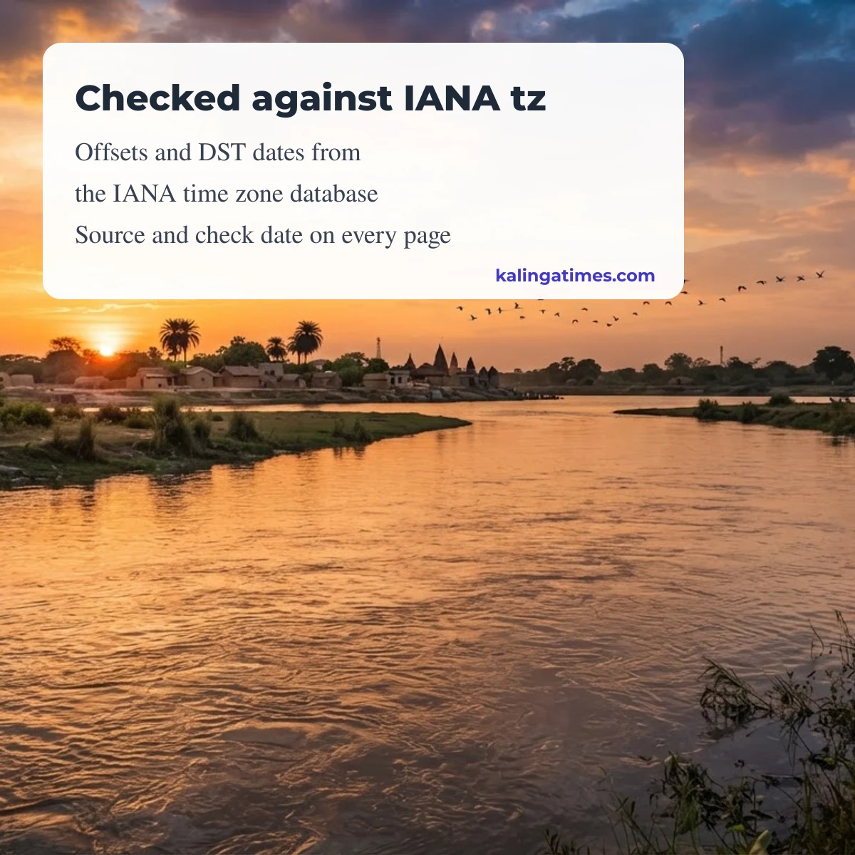 Kalinga Times checks time zone rules against the IANA time zone database
