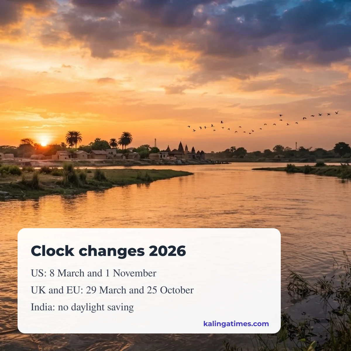 Daylight saving dates 2026 for the US, UK and EU