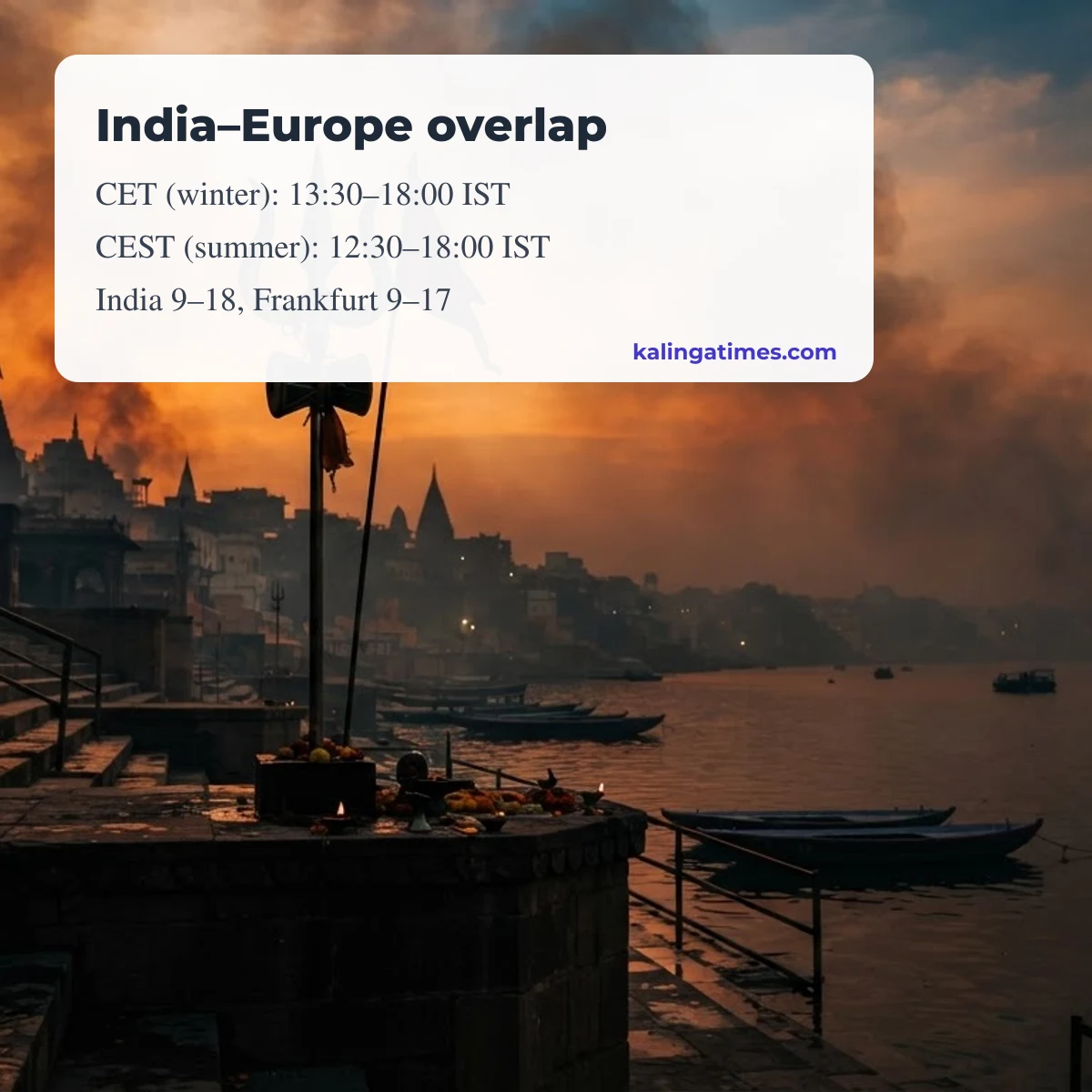 India and Central Europe working hours overlap